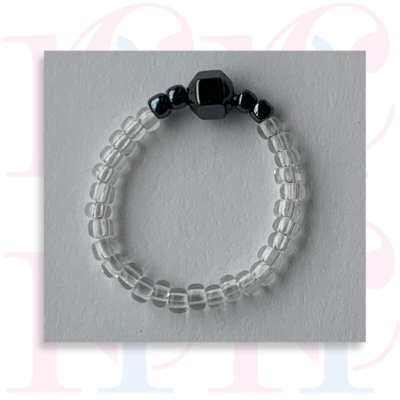Bicone Smokey Metallic Ring - Medium