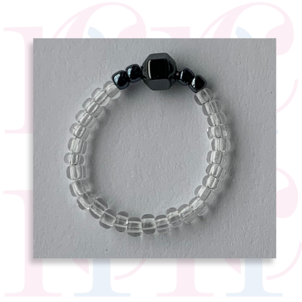 Bicone Smokey Metallic Ring